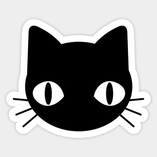 Cute & Freaky Black Cat Face Sticker